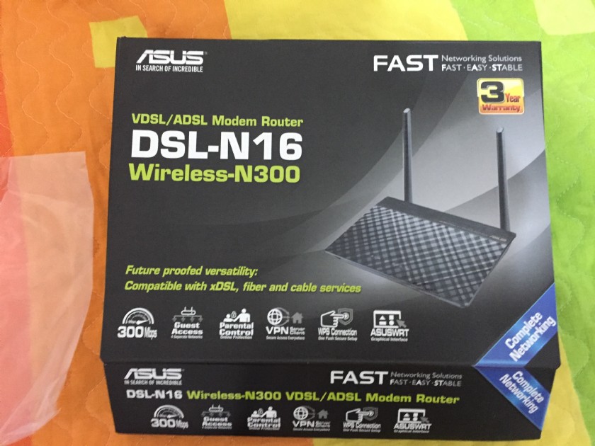 ASUS DSL-N16 Wireless VDSL/ADSL (xDSL) Modem Router 300Mbps Wi-Fi VDSL ADSL