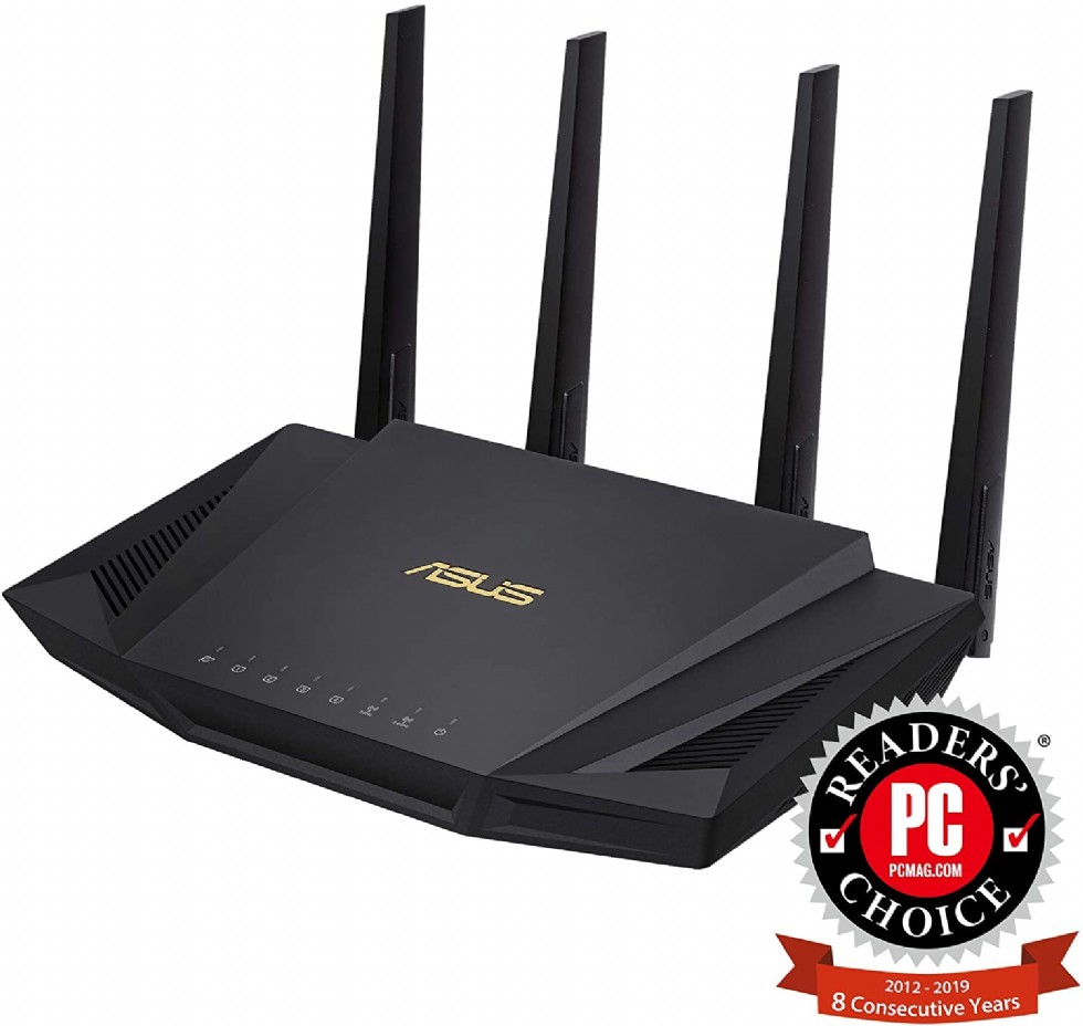 ASUS RT-AX3000 Dual Band WiFi Router, WiFi 6, 802.11ax