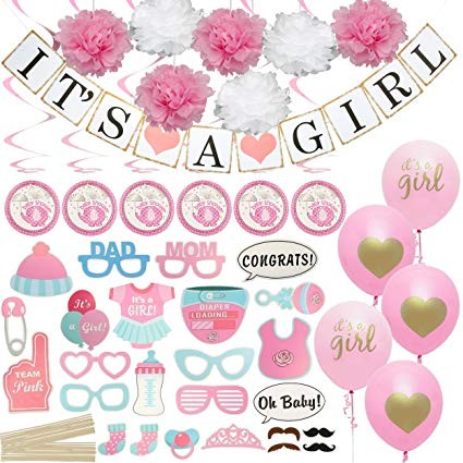 Baby Shower Decorations for Girl - Includes Matching 