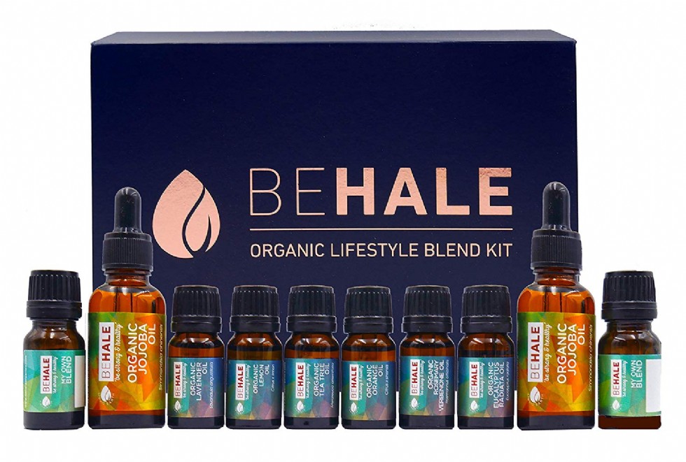 Behale 100% USDA Certified Organic Pure Essential Oil Set - Lifestyle Aromatherapy Set - Tea Tree, Lavender, Lemon, Eucalyptus, Orange, and Rosemary