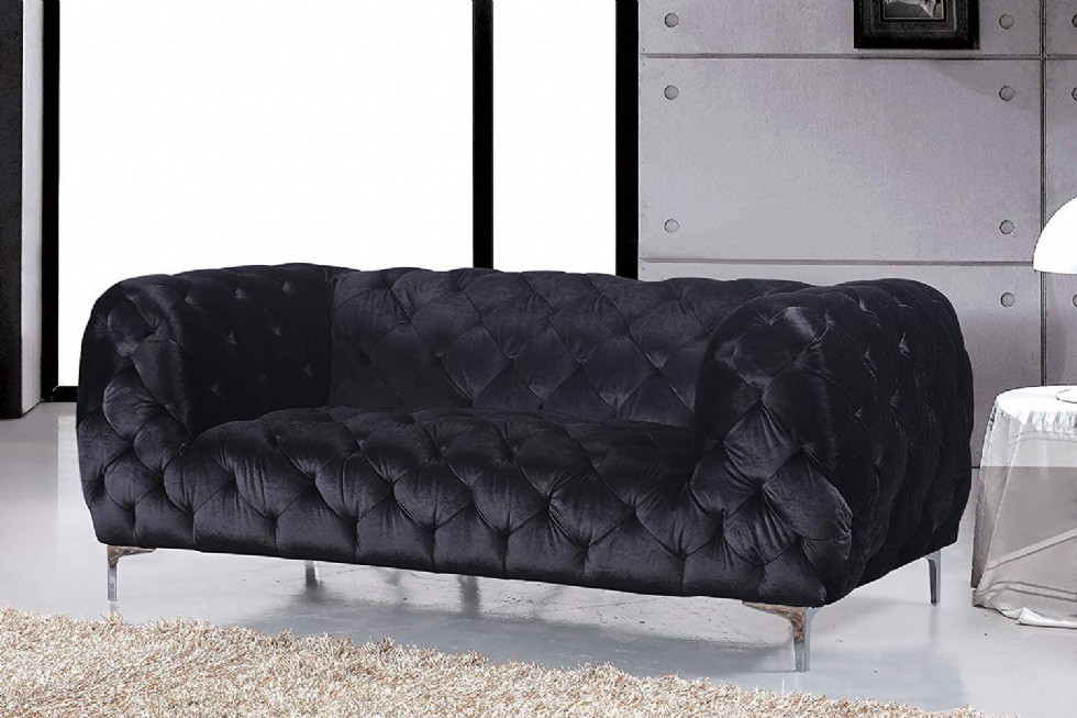 Black Velvet Loveseat Living Room Black Loveseat