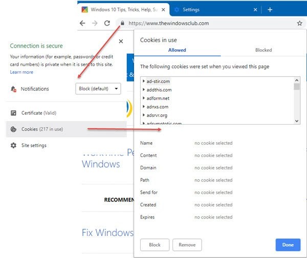 Clear Cookies, Site Data, Cache for specific website in Chrome
