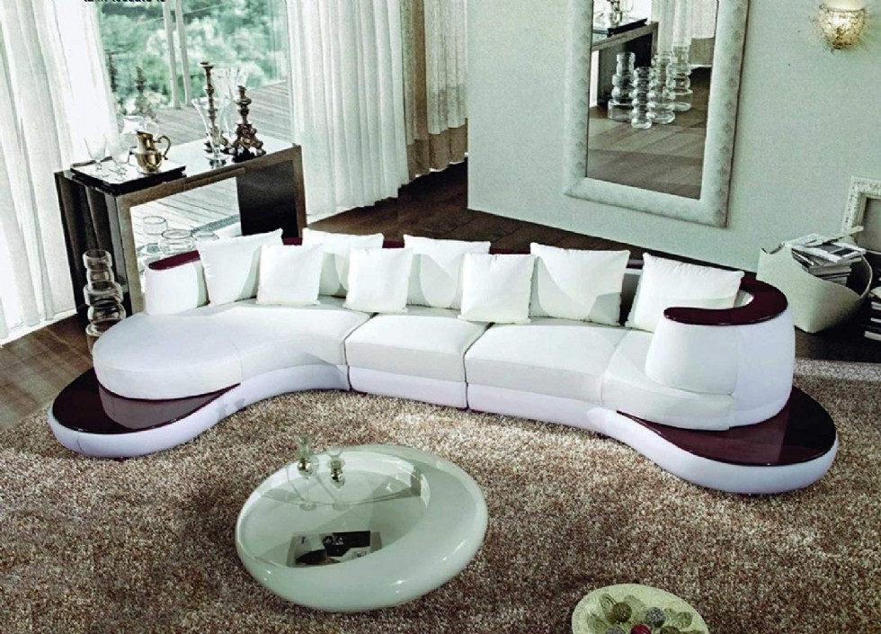 Contemporary Plan Modern White Sectional Sofa