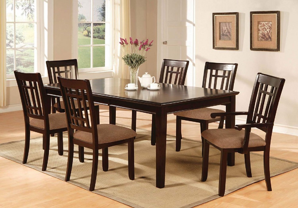Furniture of America Madison Dining Table with 18-Inch Leaf, Dark Cherry Finish