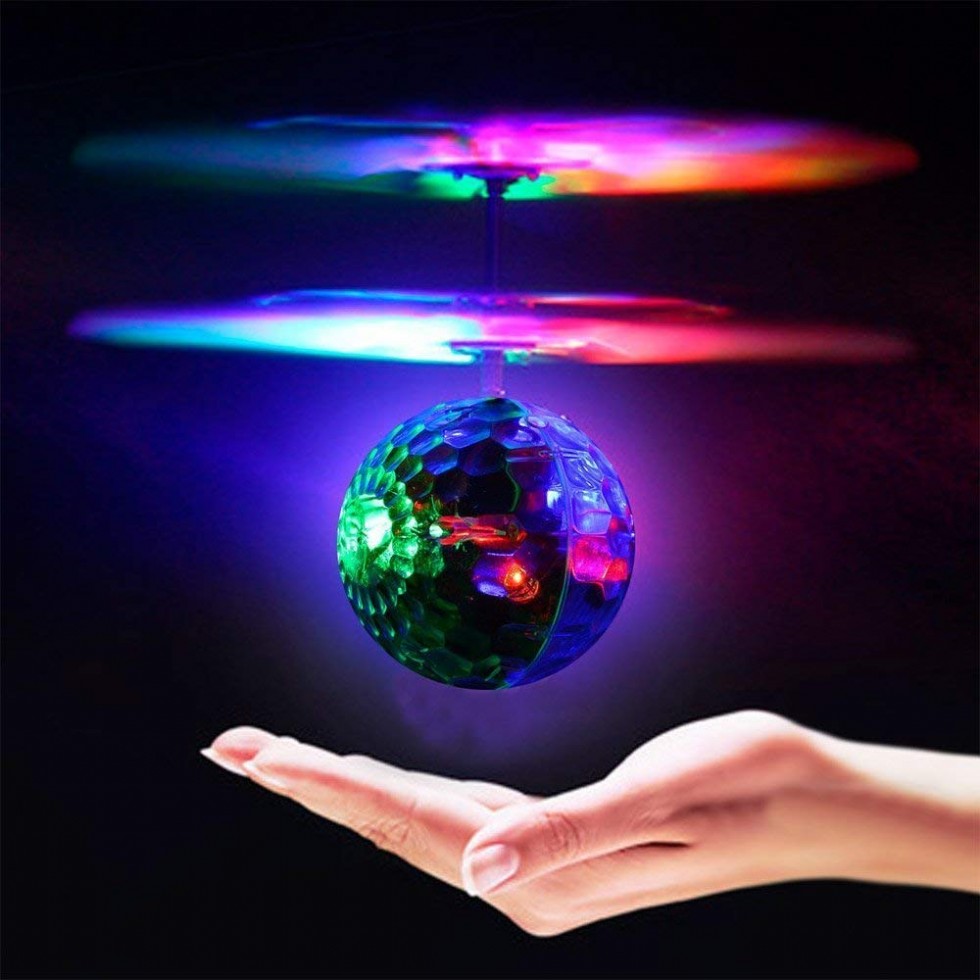 Geekercity Mini Flying RC Drone Helicopter Infrared Induction LED Remote Ball Mini Aircraft Toys for Kids