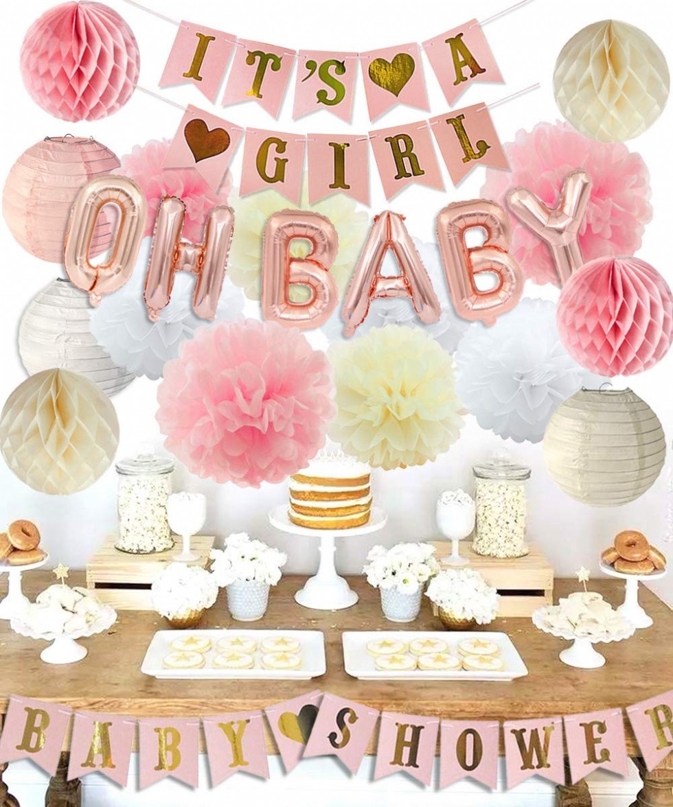 Girls Baby Shower Party Decorations It’s A Girl Baby Shower Decorations Kit