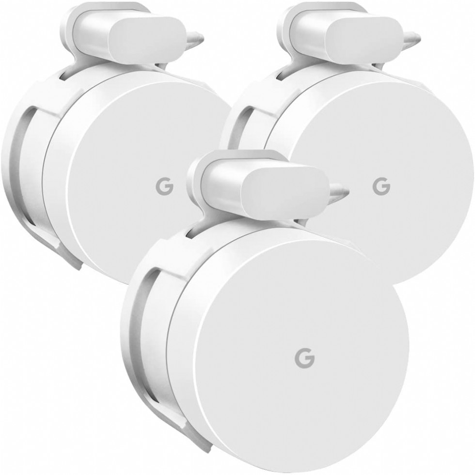 Google WiFi Wall Mount 3 Pack, WiFi Accessories for Google Mesh WiFi System and Google WiFi Router Without Messy Wires or Screws (White(3 Pack))