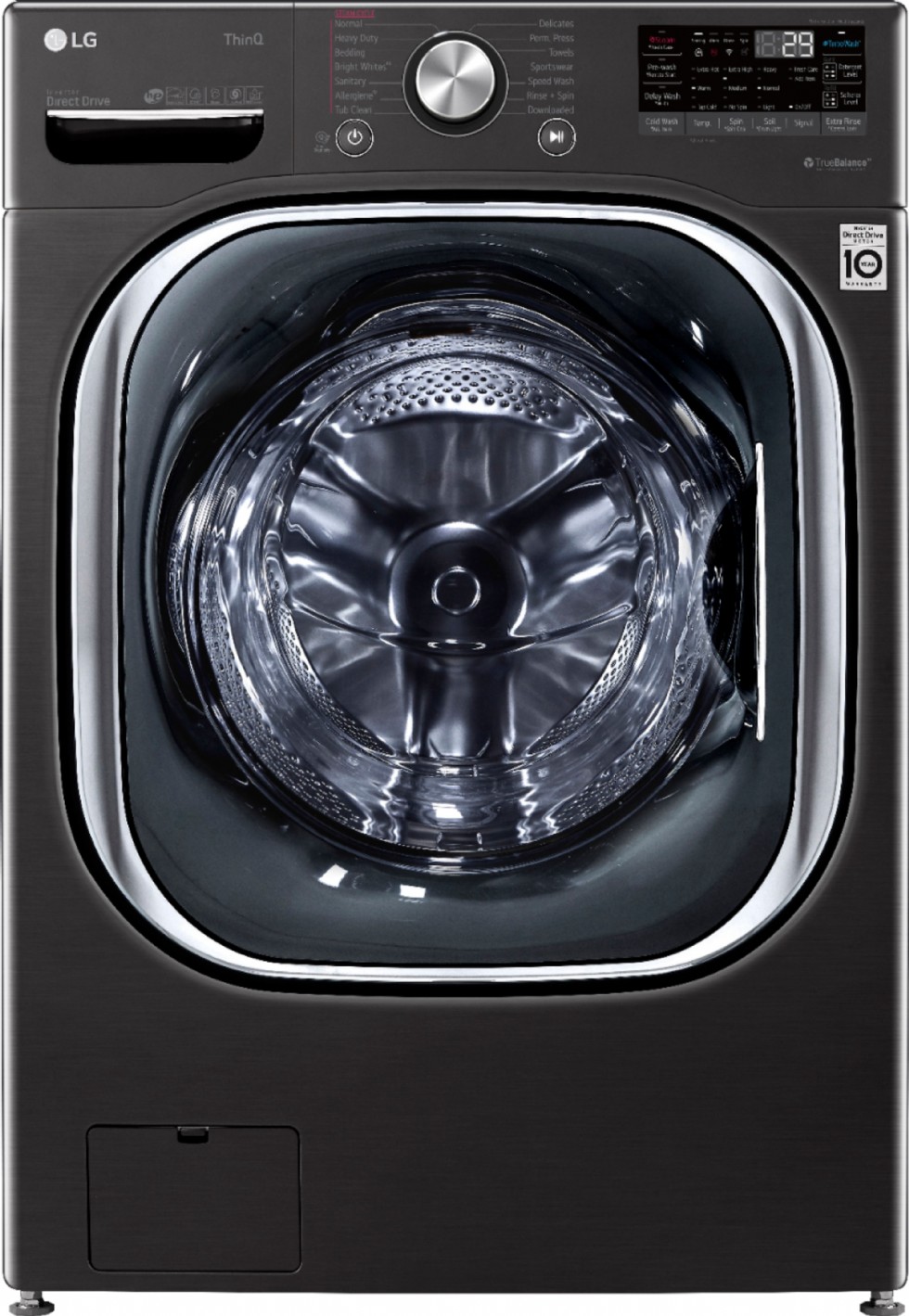 LG High-Efficiency Stackable Smart Front Load Washer with Steam and Built-In Intelligence