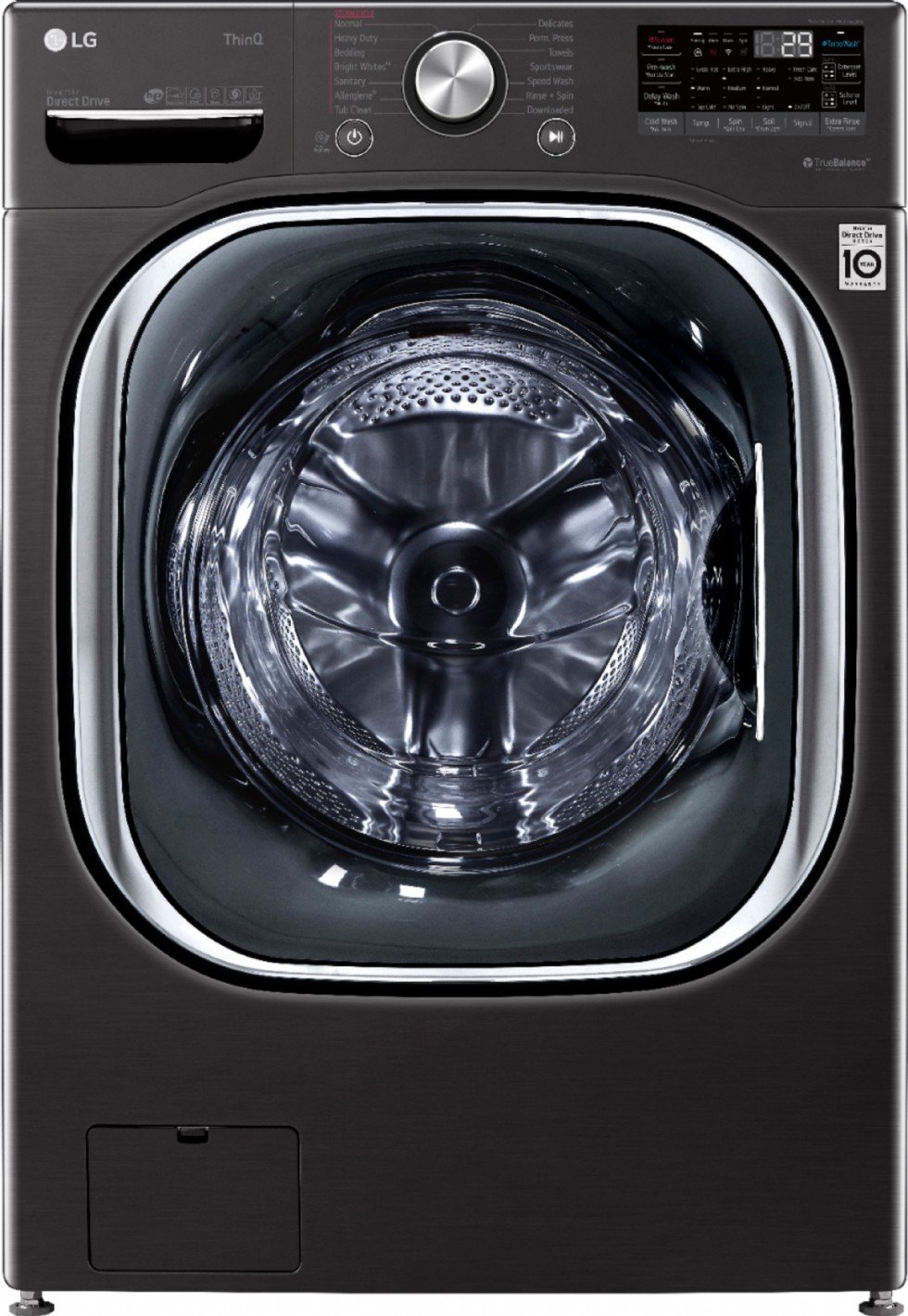 LG High-Efficiency Stackable Smart Front Load Washer with Steam and Built-In Intelligence