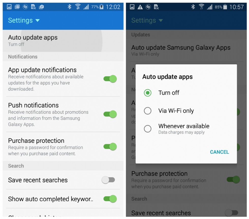 How to stop Samsung apps from auto-updating?
