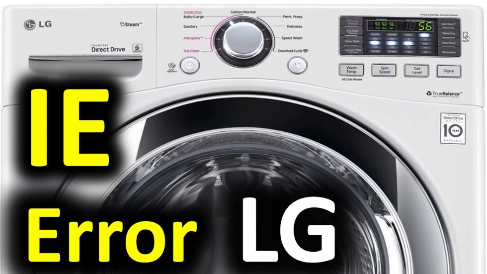 What is IE error in LG washing machine?