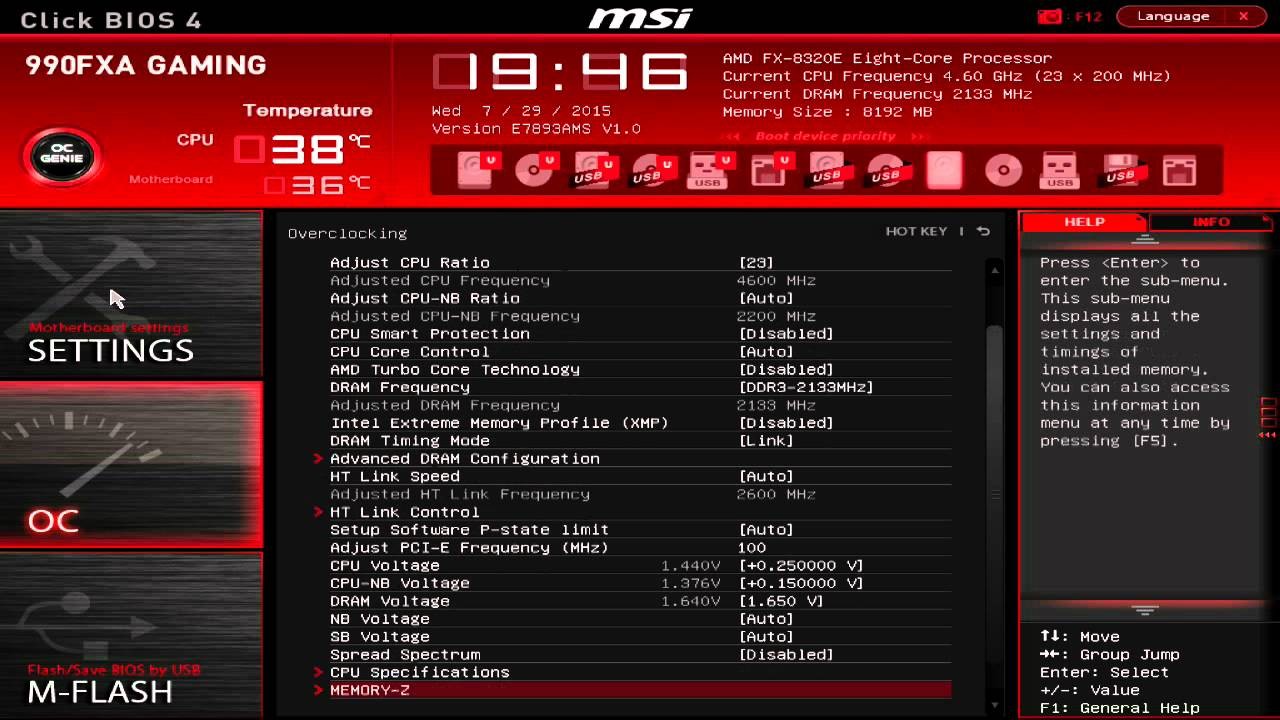 MSI 990FXA GAMING Series (MS-7893 v1.X) ATX motherboard AMD 990FX SB950