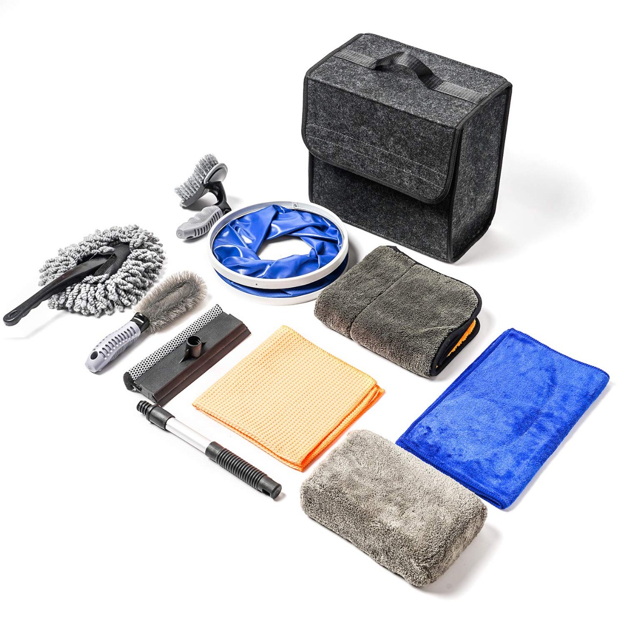 10 Pcs Car Wash Kit for Interior and Exterior Cleaning Including Microfiber Cloths Sponge Duster
