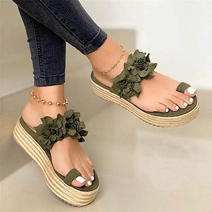 2023 Flat Platform Sandals for Women,Summer Daily Beach Casual Lightweight Comfort Women Platform Sandals