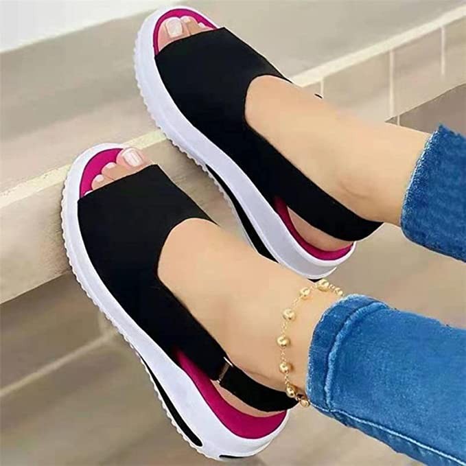 2023 Women Sandals Soft Stitching Ladies Sandals Comfortable Flat Knit Sport Sandals Women Open Toe Shoes Sandals