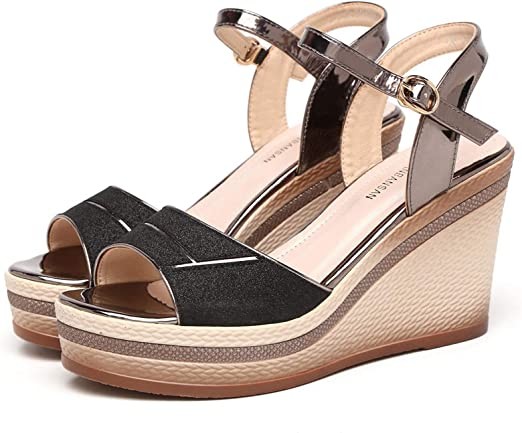 2023 Womens Sandals Peep Toe Low Wedge Summer Sandals for Women