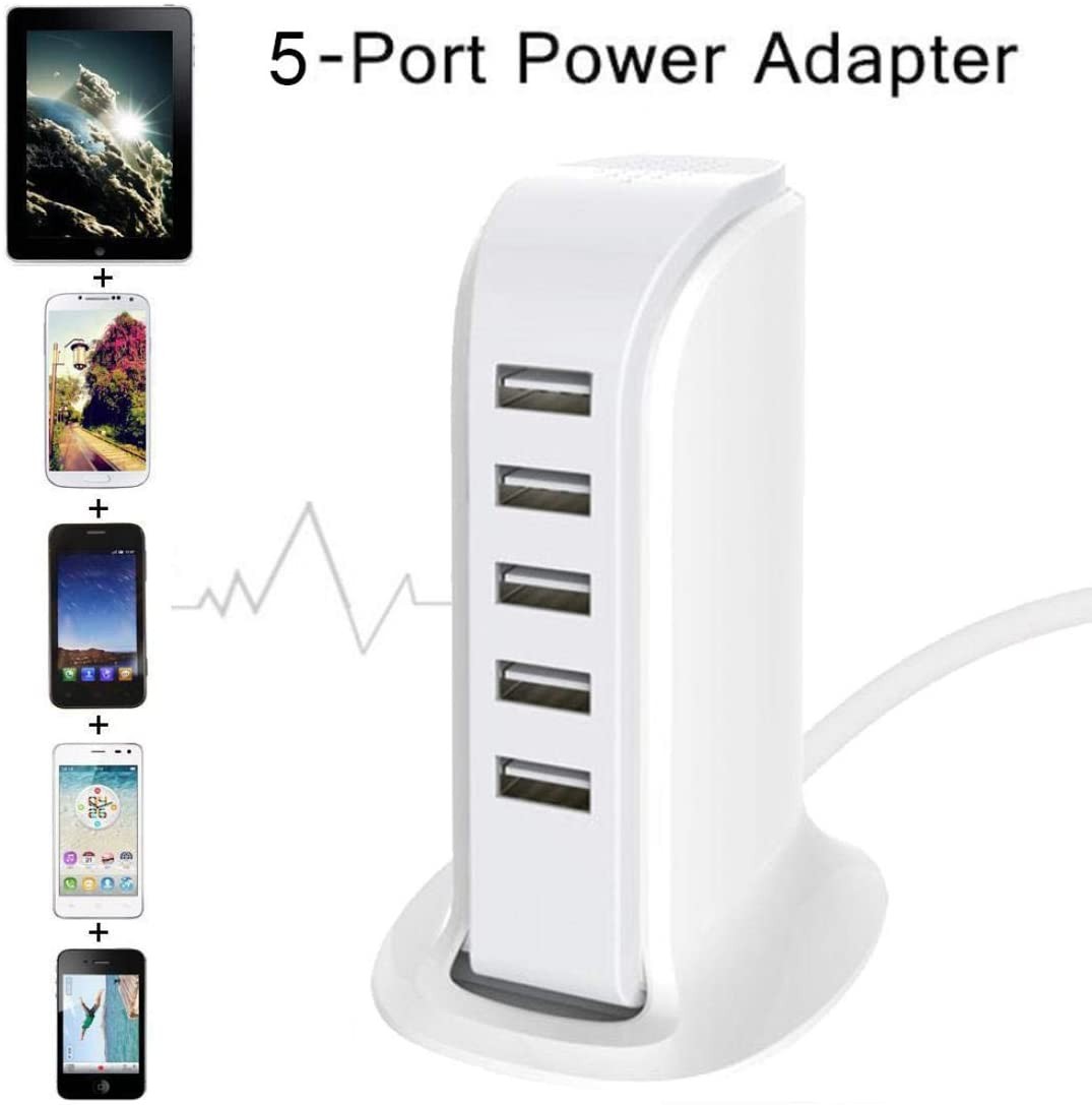 5-Port USB US Plug Charger HUB Power Adapter 5 in 1 Mobile Smart Cellphone Laptop Multifunction