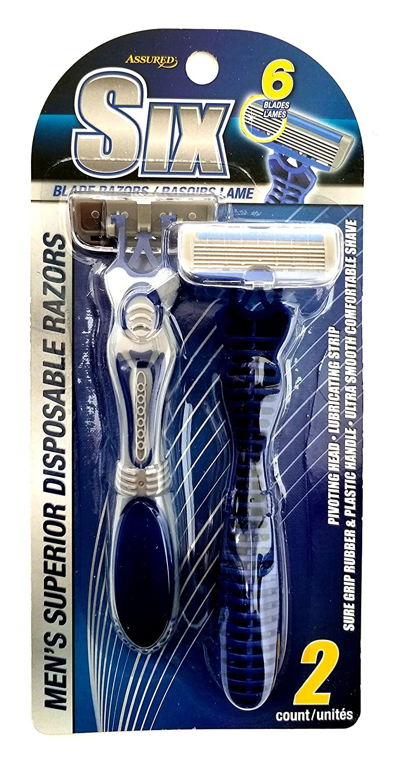6 Blades Disposable Shaving Razor System Twin Value Pack