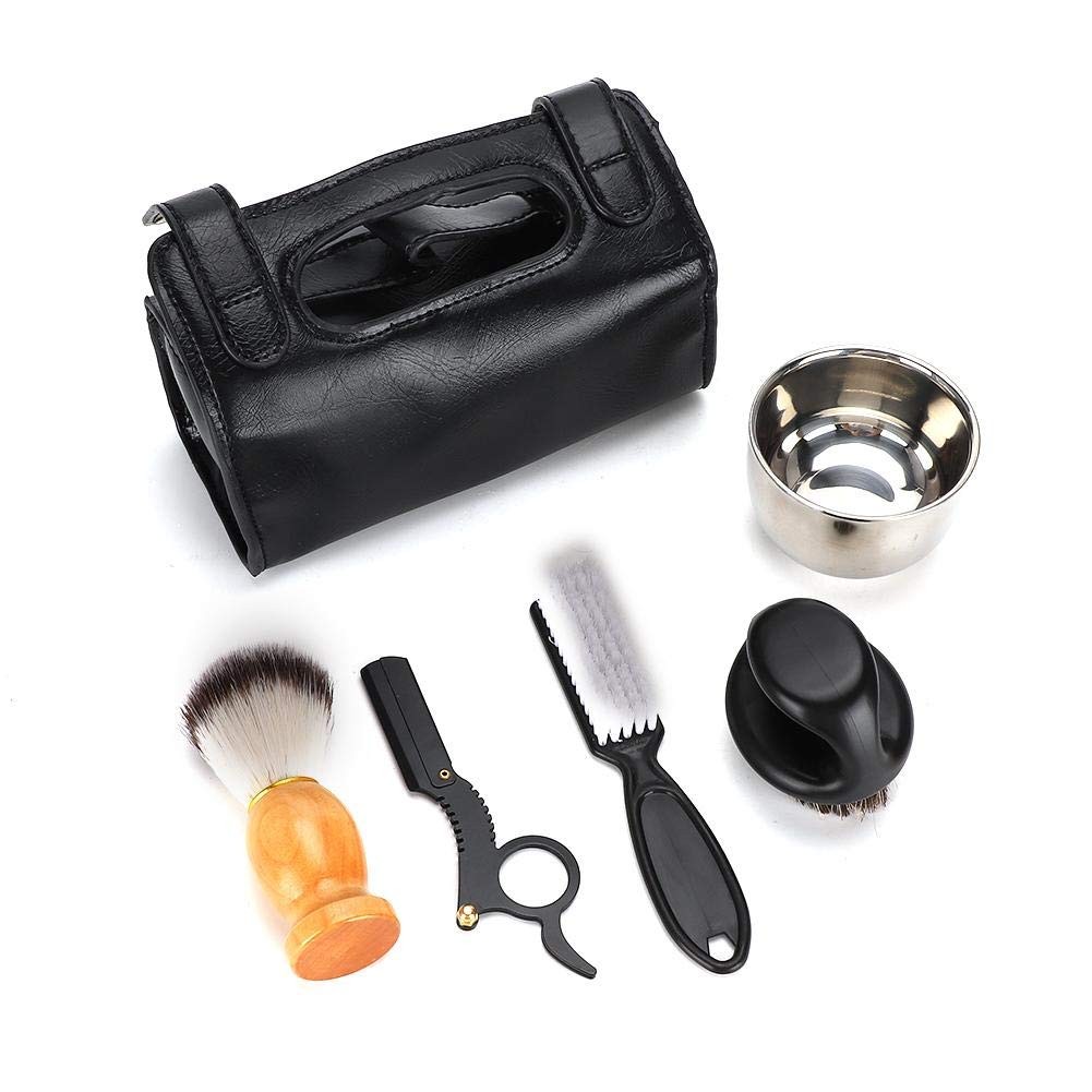 6Pcs Grooming Shaving Set for Men Including Beard Brush Shaving Soap Bowl Shaver Portable Shaving