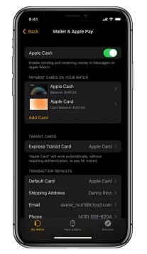 Add a card to Apple Watch