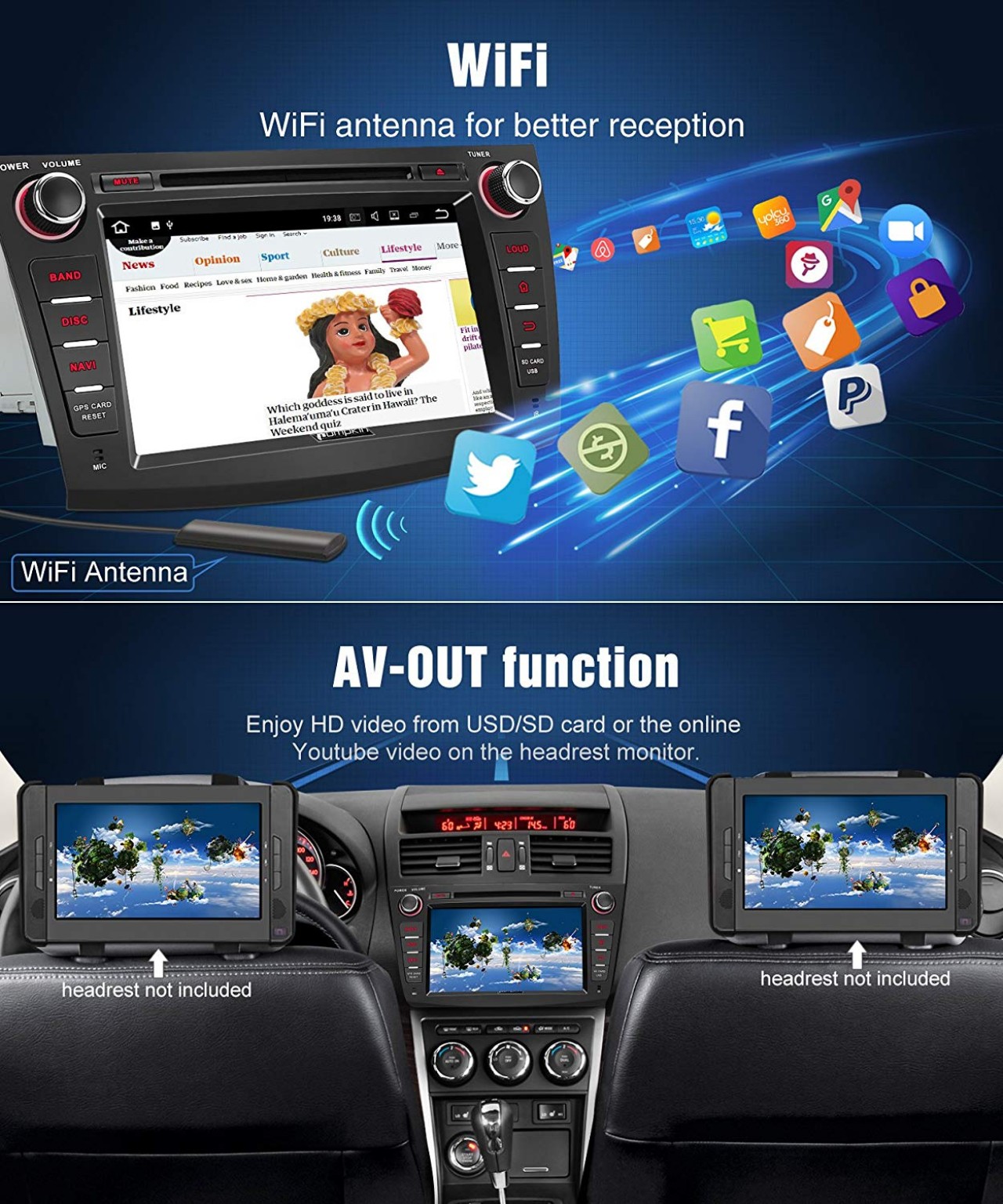 Android 8.0 Car Stereo for Mazda 3 with DVD Player, 4GB RAM, Navigation, WiFi, Android Auto, Support