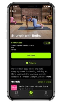 Apple Fitness+ Choose a workout
