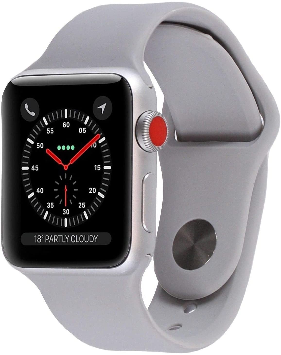 Apple Watch Series 3 (GPS + Cellular, 42MM) - Silver Aluminum Case with Fog Sport Band