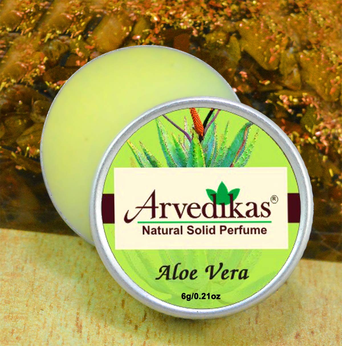 Arvedikas Aloe Vera Natural Solid Perfume Beeswax Body Parfum Gift for Her Women Aromatic Scent
