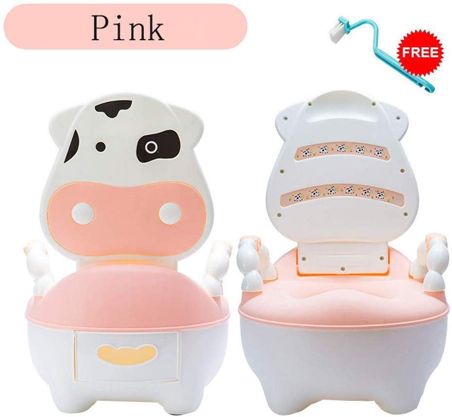 ASfairy Potty Training Seat for Kids, Adjustable Baby Toddler Kid Potty Toilet Seat, Lovely Cute Cow