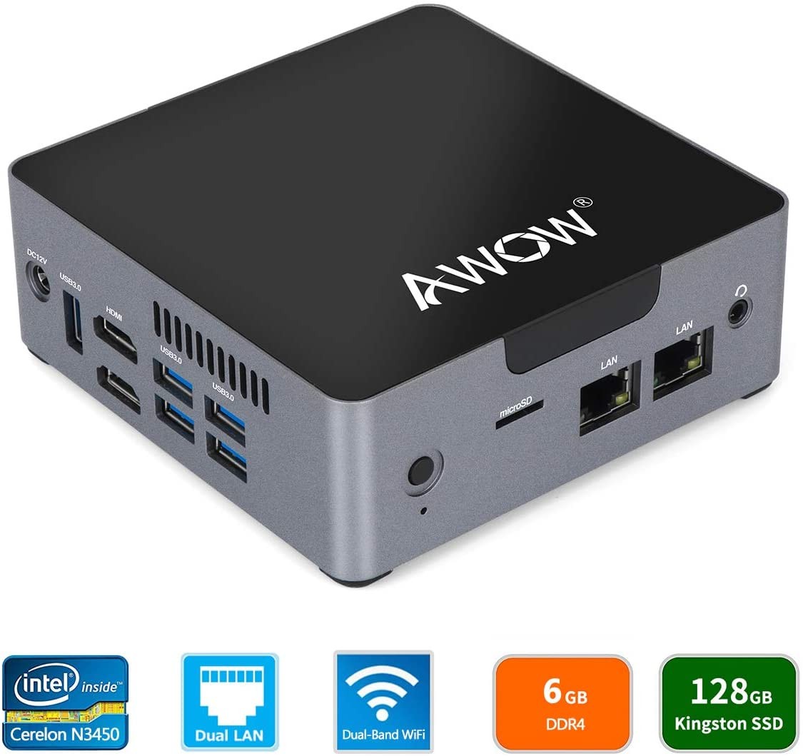 AWOW NYi3 Mini PC Intel Core i3 Windows 10 Pro Mini Computer(8GB DDR/128GB SSD/4K/Dual-Band