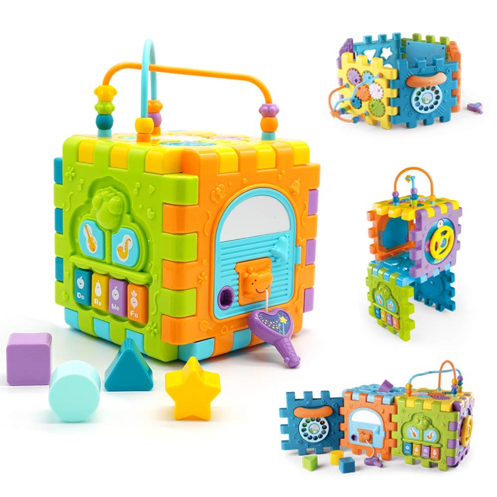 Baby Activity Play Center,Multipurpose Cube Unlimited Combination Baby Toys Musical Early Education
