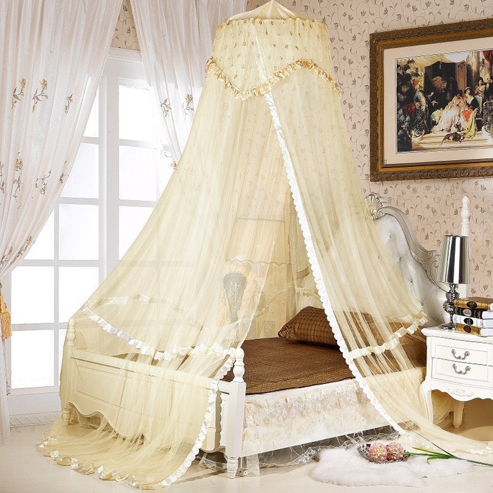 Baby Crib Canopy Netting Luxury Princess Bed Net Round Hoop Netting Mosquito Net (C)
