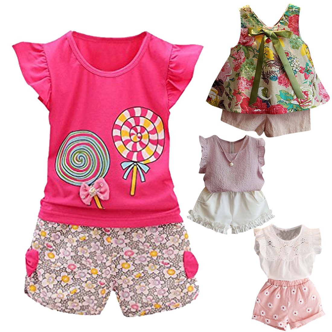 Baby Girl Clothes Summer Tee Short Pants Kids Girls Casual Outfits Lolly