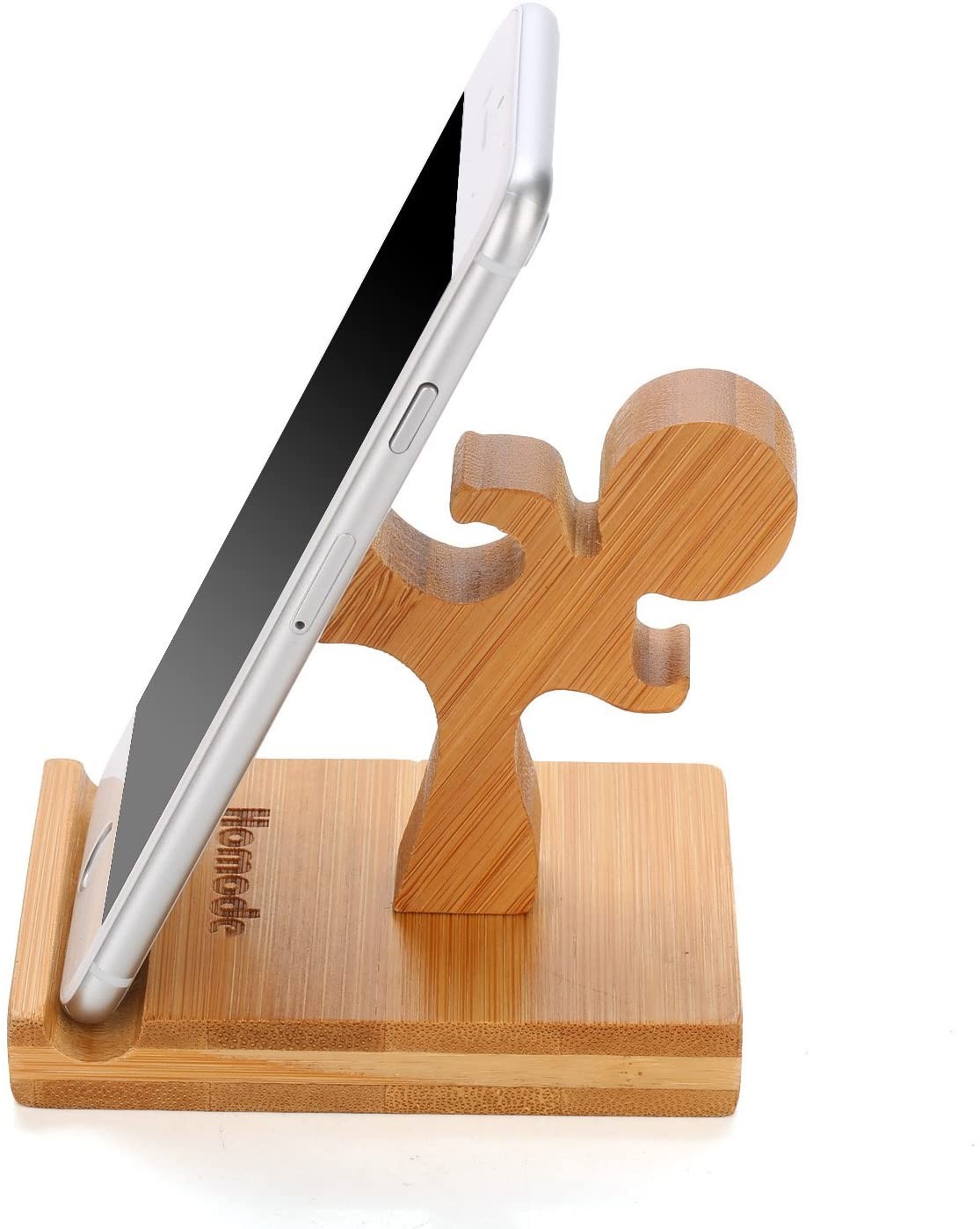 Bamboo Wood Phone Holder and Cute Phone Stand Compatible with iPhone 11 Pro X Plus 8 7 6, Ipad