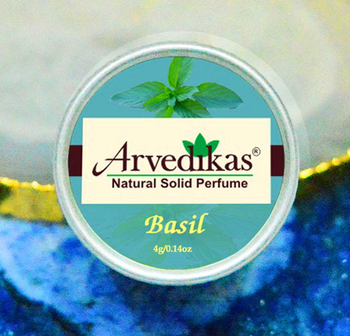 Basil Natural Solid Perfume Pocket Size Compact Cologne Scented Balm Skin Friendly Body Musk Parfum