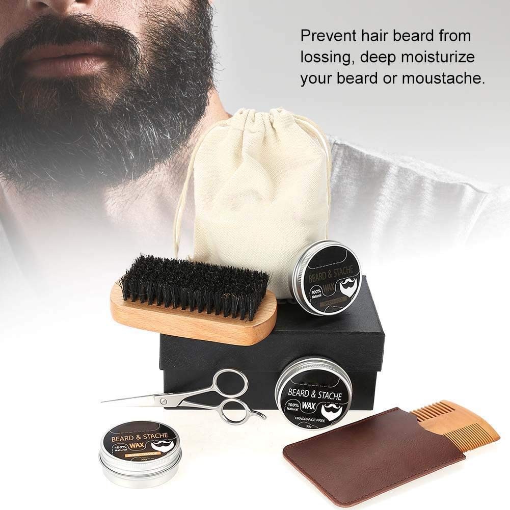 Beard Care Kit for Men,Beard Growth Grooming & Trimming Kit with Beard Balm, Beard Brush, Beard Comb