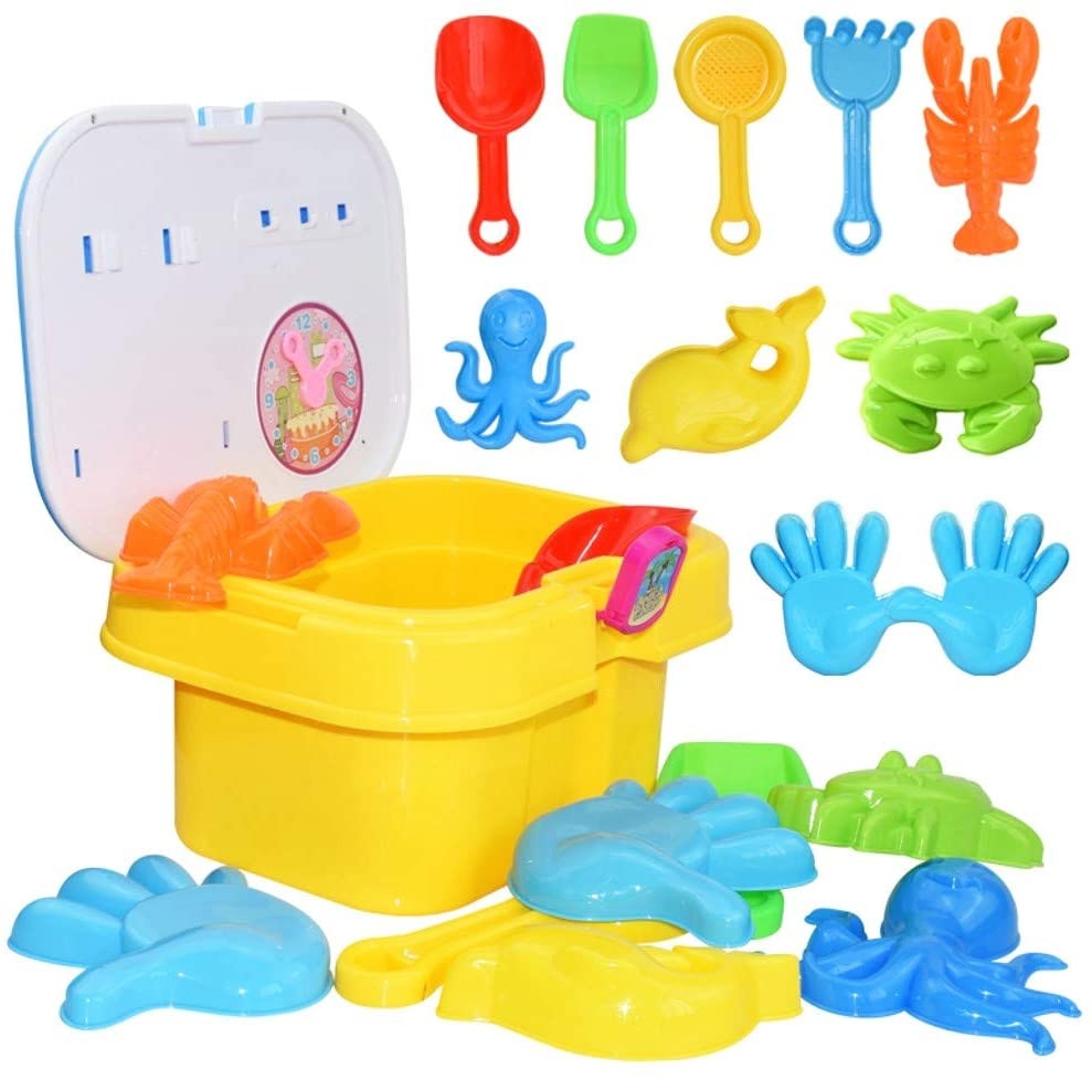 Binory 2019 Summer Beach Toy,21pcs Sand Toys Beach Tools Set,Playing Toys Fun Outdoor Water Game