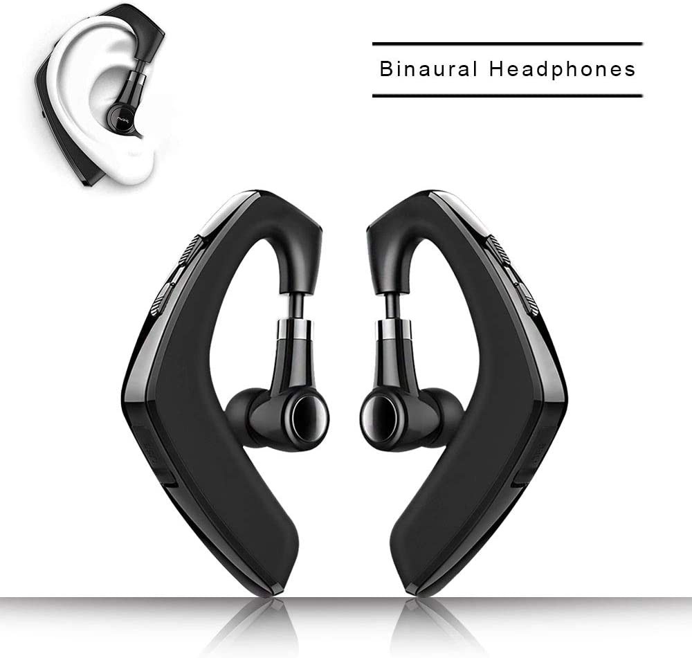 Bluetooth 5.0 Headphones with Mic for Cell Phone True Wireless Waterproof IPX7 Earhook Lightweight