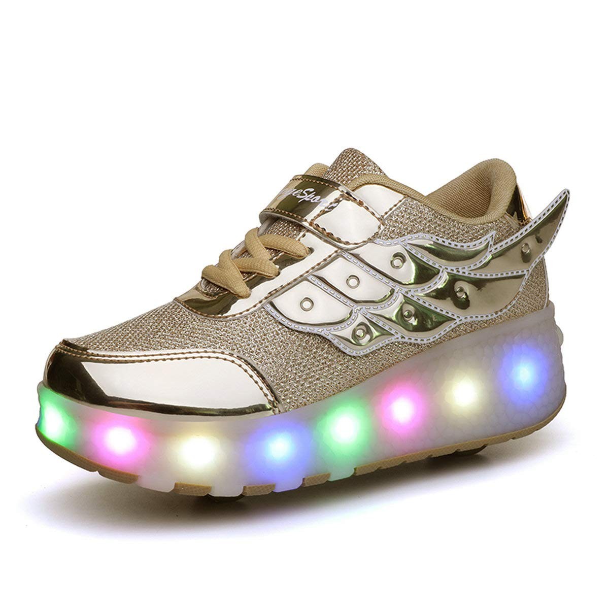 Boys Girls Light up Roller Shoes with 2 Wheels Skate Sneakers for Kids Youth