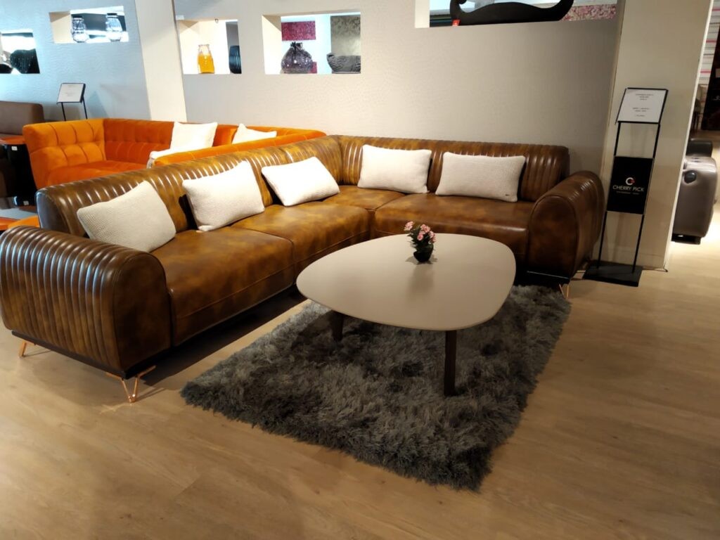Brown Leather L-Shaped Sofa Designs for Your Living Room