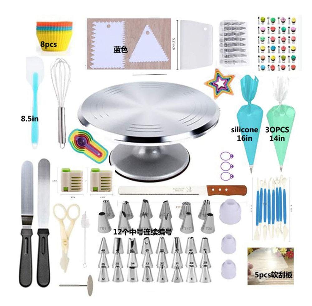 Cake Decorating Equipment All-In-One Baking And Decorating Supplies Kit with Turntable
