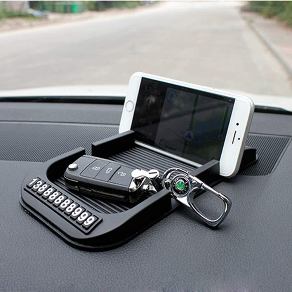 Car Dashboard Anti-Slip Mat with Cell Phone Number Silica Gel Auto Non-Slip Pad for Paper Towels GPS