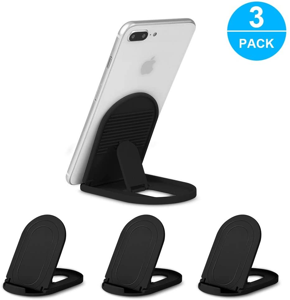 Cell Phone Stand for Desk, 3Pack Black Mobile Stand Portable Foldable Desktop Cell Phone Holder