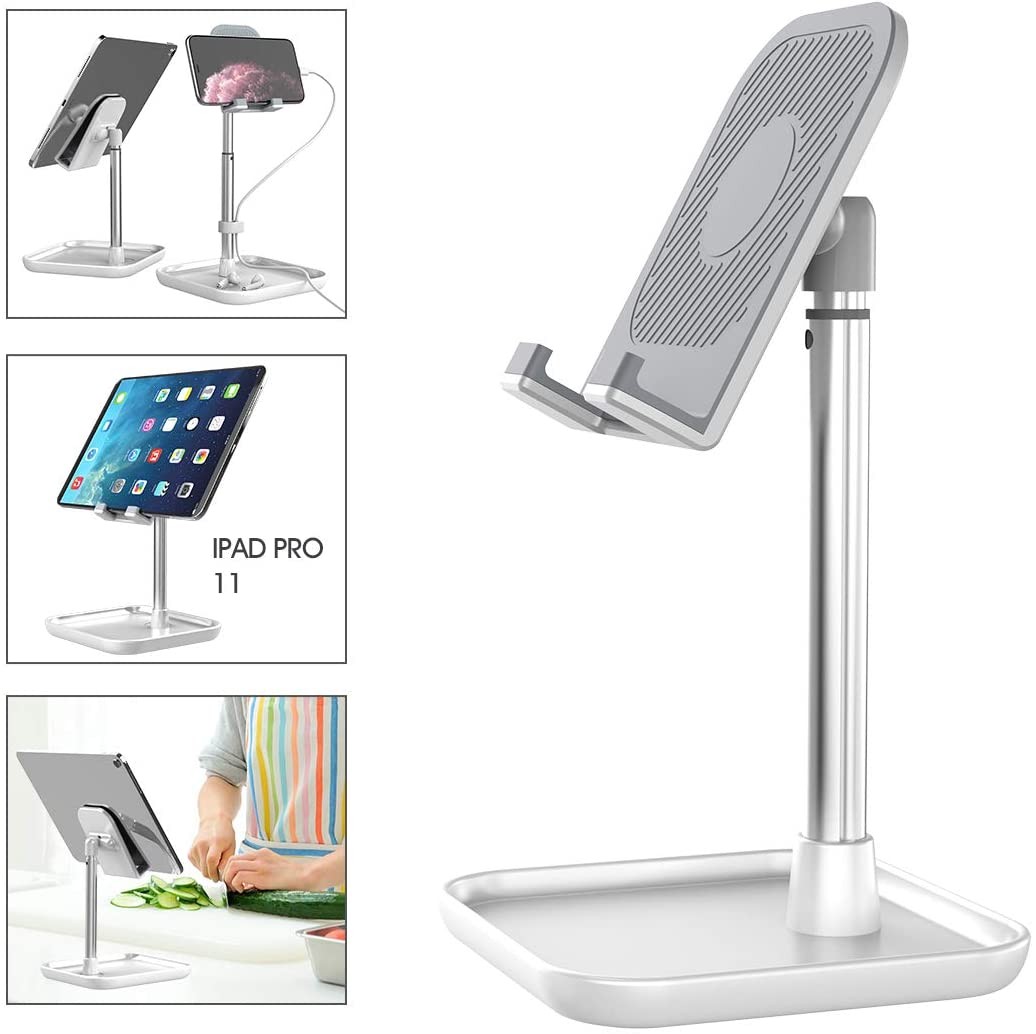 Cell Phone Stand, Height Angle Adjustable Phone Holder for Desk Tablet Stand Compatible Smartphone