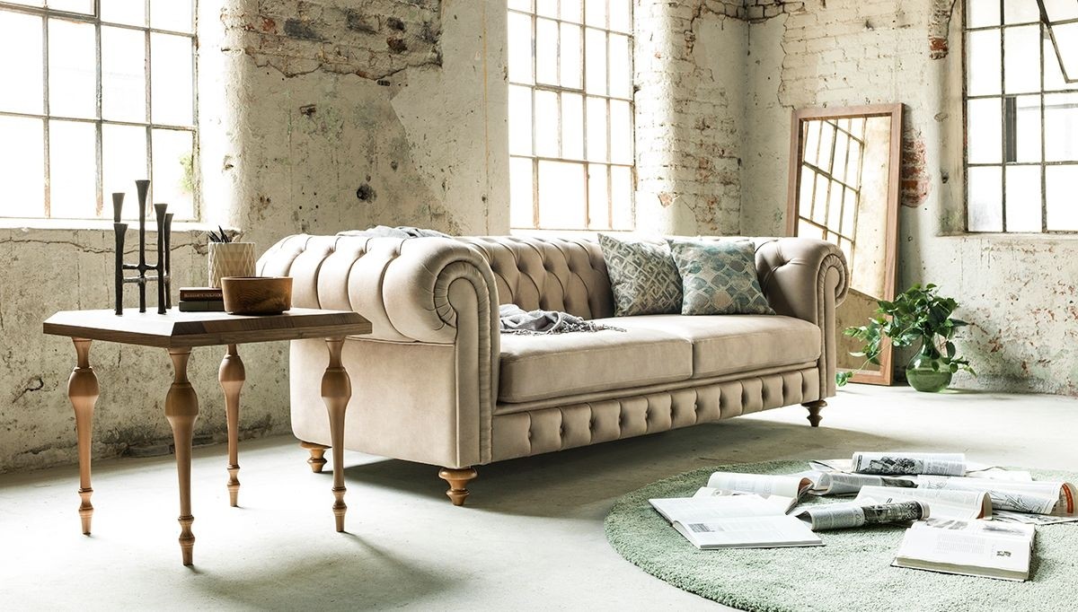 Chesterfield Couch Luxury Beige