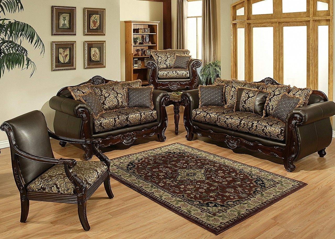 Classic American Luxury Sofa and Love Seat, Living Room Set