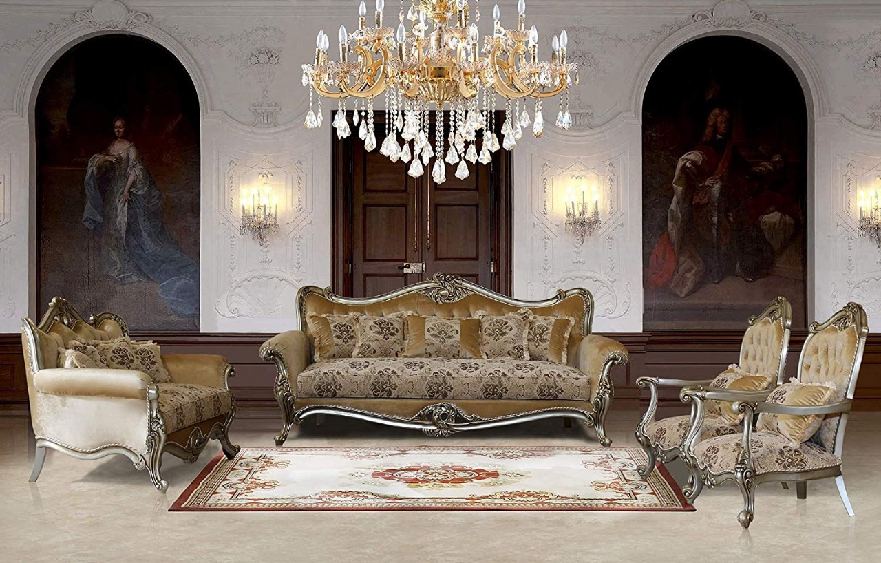 Luxury Classic Sofa Set European Furniture 3 Piece Paris Luxury Sofa