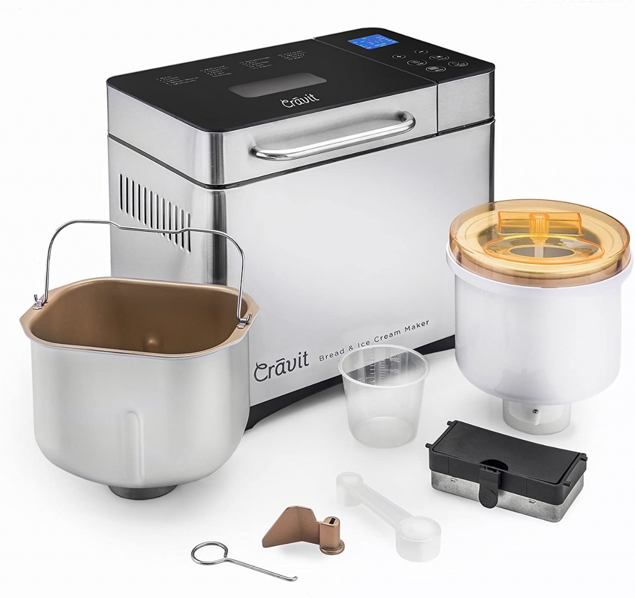 Cravit DV-1000 Ice Cream Maker, Includes, Stainless Steel