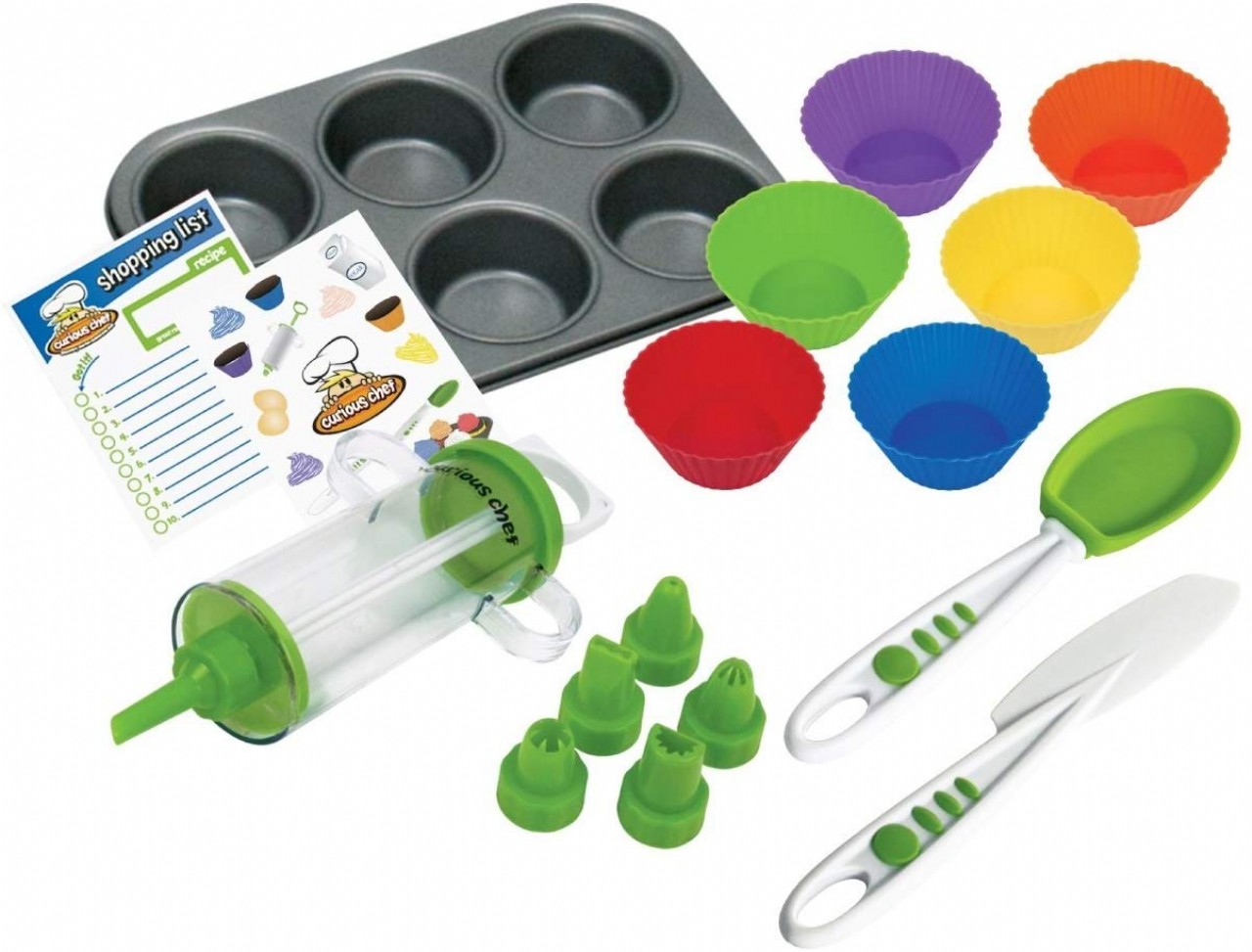 Curious Chef Children's 16-Piece Cupcake and Decorating Kit