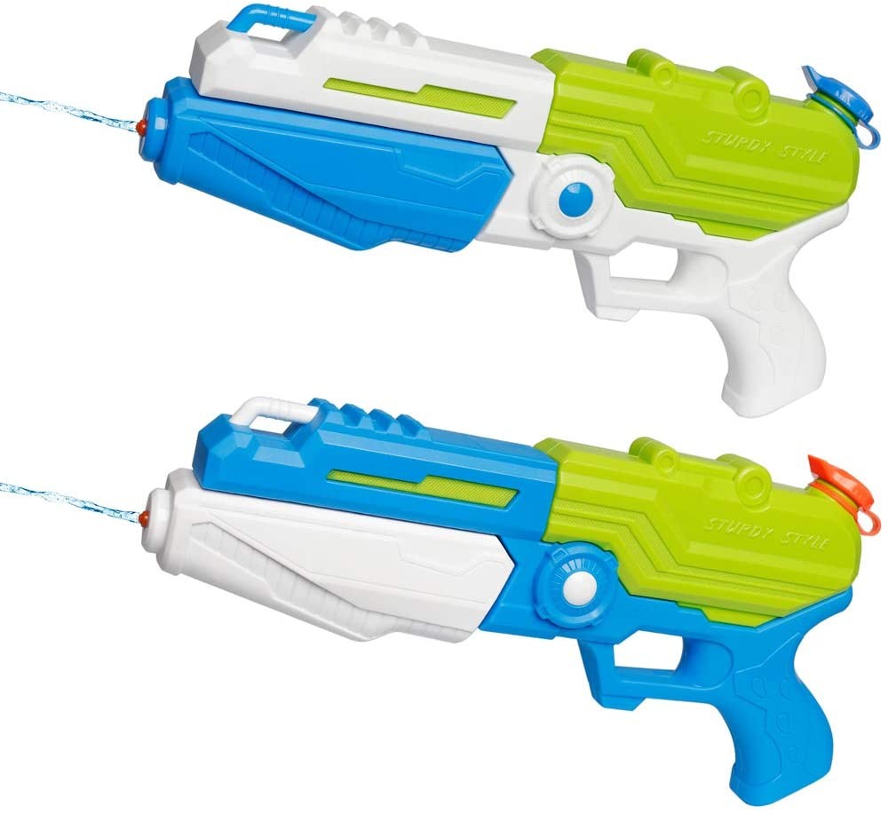 D-FantiX Water Gun 2 Pack, Super Water Blaster Soaker Squirt Guns Bulk High Capacity Summer Beach